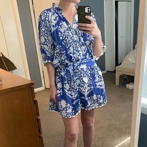 Juliet Dunn Palladio-Print Cotton Mini Dress